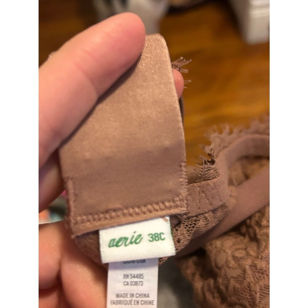 aerie Lace Wireless Bra in Mauve pink - Picture 2 of 7